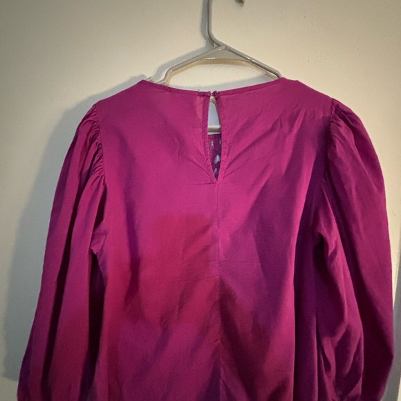 Anthropologie Rio Magenta Lace Accent Blouse - Picture 3 of 4